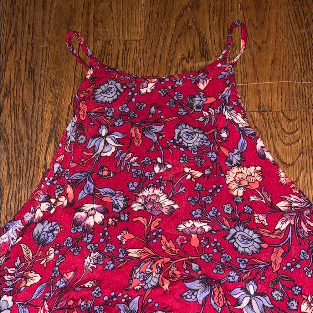 fit and flare halter top, floral